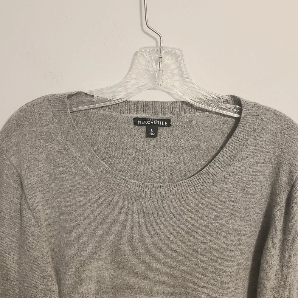 J. Crew Mercantile | Men's Gray Wool Blend Round Neck Sweater (Size Large)